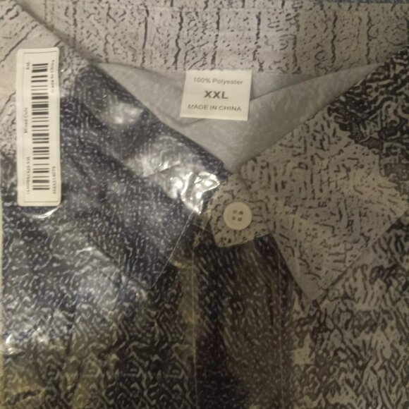 Men's Stylish Short-Sleeve Shirt Contrasting Color Patterned Print Street Style - Picture 10 of 11